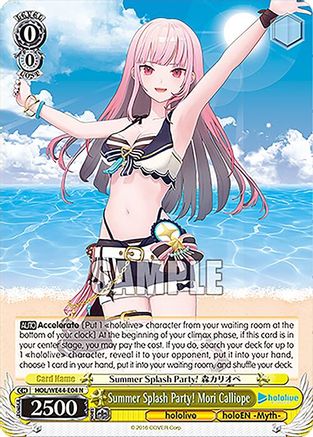 Image of Summer Splash Party! Mori Calliope (HOL/WE44-E04 N) - hololive production Summer Collection Premium Booster
