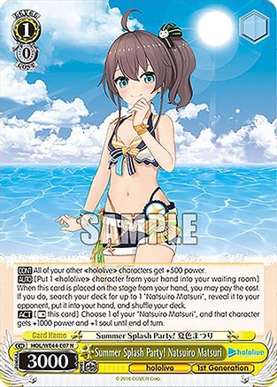 Image of Summer Splash Party! Natsuiro Matsuri (HOL/WE44-E07 N) - hololive production Summer Collection Premium Booster