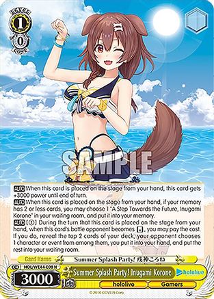 Image of Summer Splash Party! Inugami Korone (HOL/WE44-E08 N) - hololive production Summer Collection Premium Booster