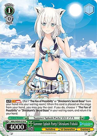 Image of Summer Splash Party! Shirakami Fubuki (HOL/WE44-E19 N) - hololive production Summer Collection Premium Booster