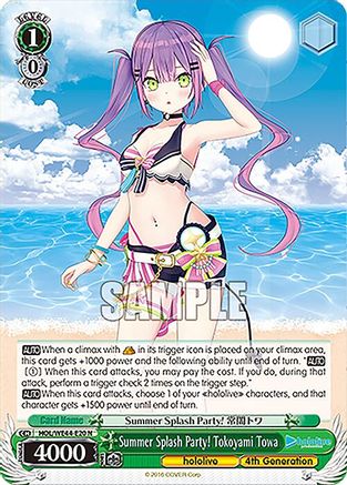 Image of Summer Splash Party! Tokoyami Towa (HOL/WE44-E20 N) - hololive production Summer Collection Premium Booster