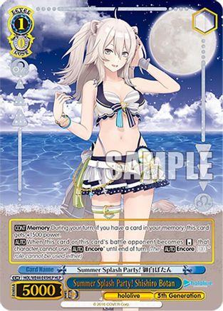 Image of Summer Splash Party! Shishiro Botan (HLP) (HOL/WE44-E45HLP HLP) - hololive production Summer Collection Premium Booster