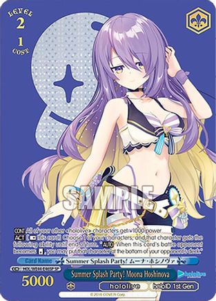 Image of Summer Splash Party! Moona Hoshinova (SP) (HOL/WE44-E46SP SP) - hololive production Summer Collection Premium Booster