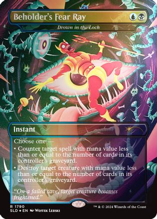 Image of Beholder's Fear Ray - Drown in the Loch (Rainbow Foil) (SLD-1790) - Secret Lair Drop Series Foil