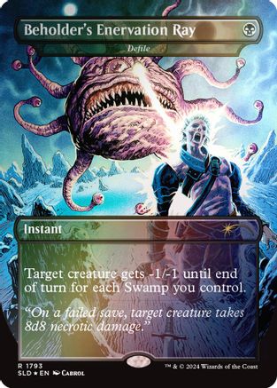 Image of Beholder's Enervation Ray - Defile (Rainbow Foil) (SLD-1793) - Secret Lair Drop Series Foil