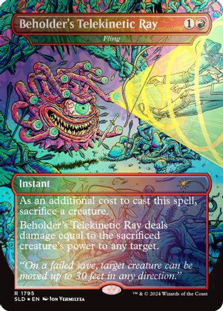 Image of Beholder's Telekinetic Ray - Fling (Rainbow Foil) (SLD-1795) - Secret Lair Drop Series Foil