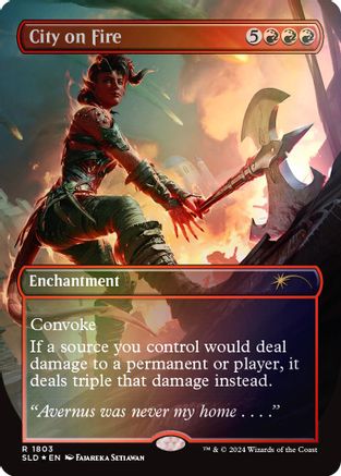 Image of City on Fire (Rainbow Foil) (SLD-1803) - Secret Lair Drop Series Foil