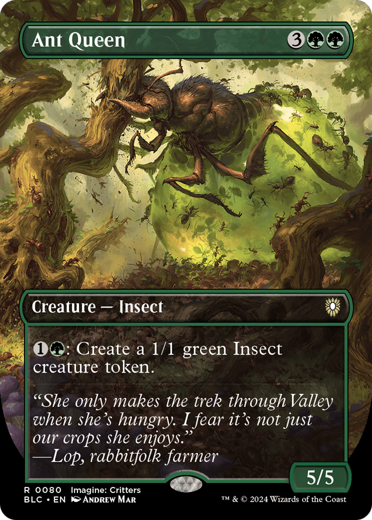 Image of Ant Queen (Borderless) (BLC-080) - Bloomburrow Commander (Borderless)