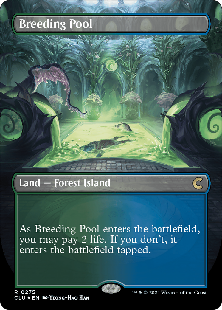 Image of Breeding Pool (Borderless) (CLU-275) - Ravnica: Clue Edition (Borderless) Foil