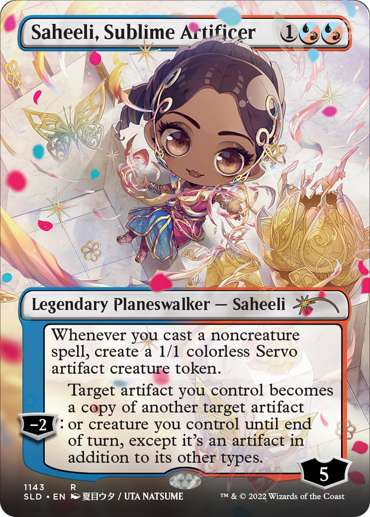 Image of Saheeli, Sublime Artificer (Borderless) (SLD-1143) - Secret Lair Drop (Borderless)