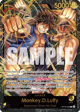 Image of Monkey.D.Luffy (Premium Card Collection -Leader Collection-) (ST13-003) - One Piece Promotion Cards Foil