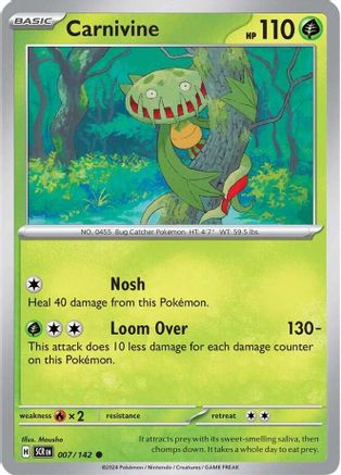 Image of Carnivine 007/142  - Reverse Holofoil SV07 Stellar Crown - Common
