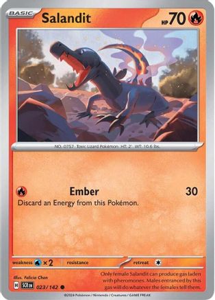 Image of Salandit 023/142  - Reverse Holofoil SV07 Stellar Crown - Common