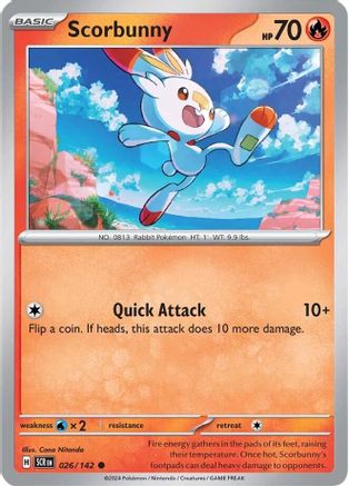 Image of Scorbunny 026/142  SV07 Stellar Crown - Common