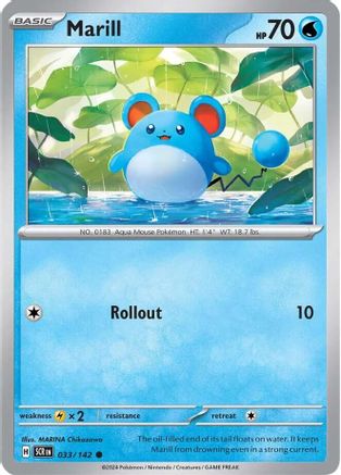 Image of Marill 033/142  - Reverse Holofoil SV07 Stellar Crown - Common