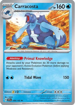 Image of Carracosta 038/142  - Holofoil SV07 Stellar Crown - Rare