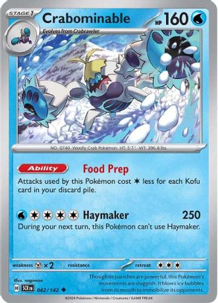Image of Crabominable 042/142  - Reverse Holofoil SV07 Stellar Crown - Uncommon