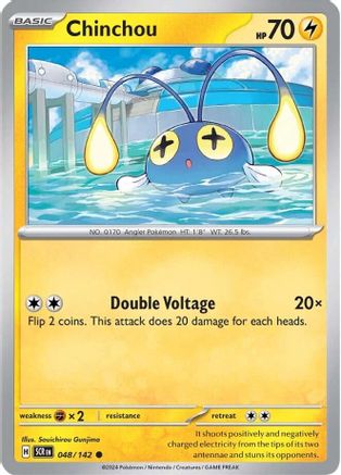 Image of Chinchou 048/142  - Reverse Holofoil SV07 Stellar Crown - Common
