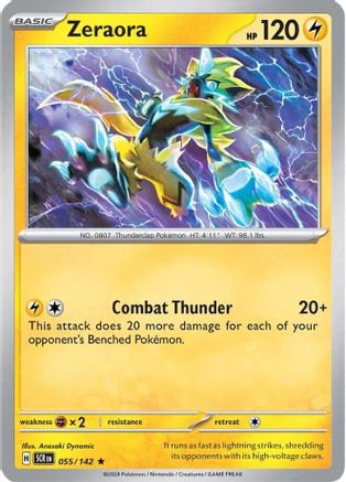 Image of Zeraora 055/142  - Reverse Holofoil SV07 Stellar Crown - Rare