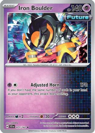 Image of Iron Boulder 071/142  - Reverse Holofoil SV07 Stellar Crown - Rare