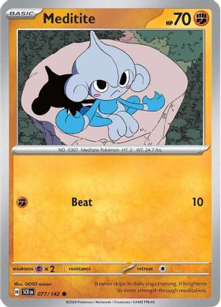 Image of Meditite 077/142  - Reverse Holofoil SV07 Stellar Crown - Common