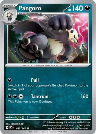 Image of Pangoro 093/142  - Reverse Holofoil SV07 Stellar Crown - Uncommon