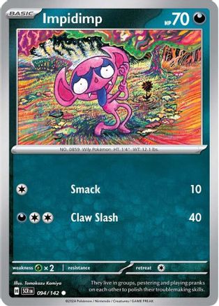 Image of Impidimp 094/142  - Reverse Holofoil SV07 Stellar Crown - Common