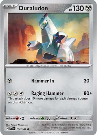 Image of Duraludon 106/142  - Reverse Holofoil SV07 Stellar Crown - Common