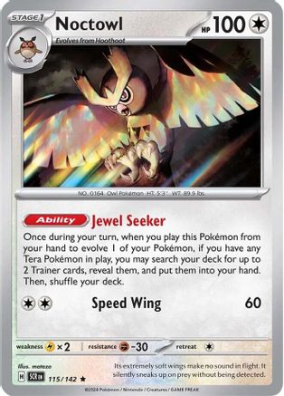 Image of Noctowl 115/142  - Holofoil SV07 Stellar Crown - Rare