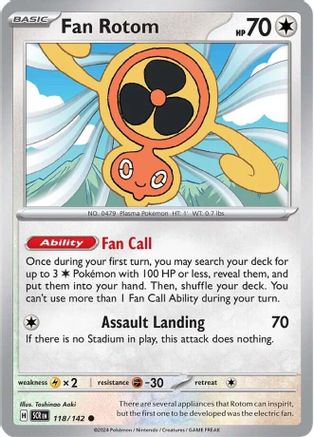 Image of Fan Rotom 118/142  - Reverse Holofoil SV07 Stellar Crown - Common