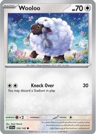 Image of Wooloo 124/142  - Reverse Holofoil SV07 Stellar Crown - Common