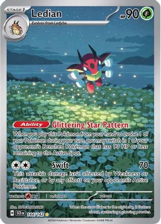 Image of Ledian 144/142  - Holofoil SV07 Stellar Crown - Illustration Rare