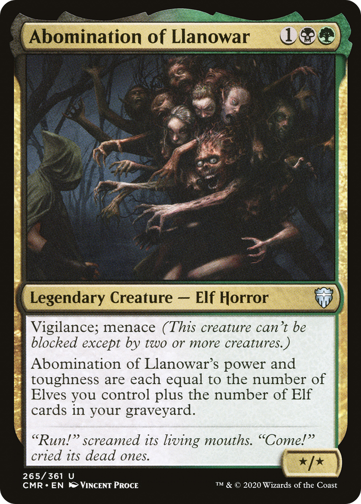 Image of Abomination of Llanowar (CMR-265) - Commander Legends Foil