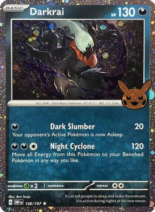 Image of Darkrai (Cosmos Holo) 136/197  - Holofoil Trick or Trade BOOster Bundle 2024 - Holo Rare