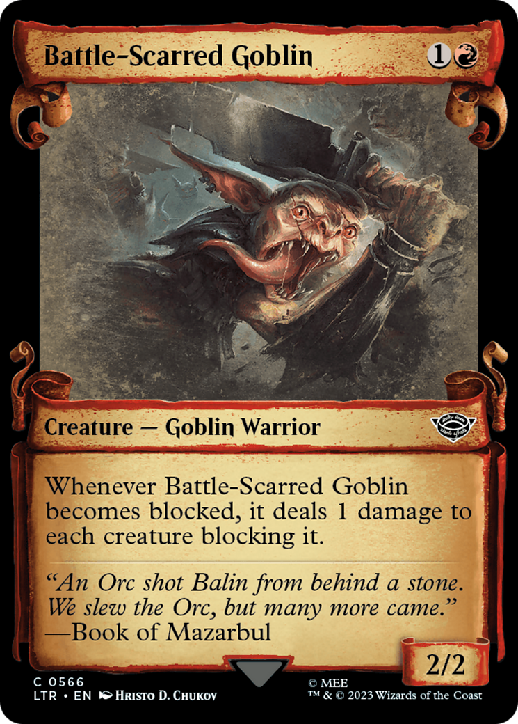 Image of Battle-Scarred Goblin (Showcase Scrolls) (LTR-566) - The Lord of the Rings: Tales of Middle-earth: (Showcase)