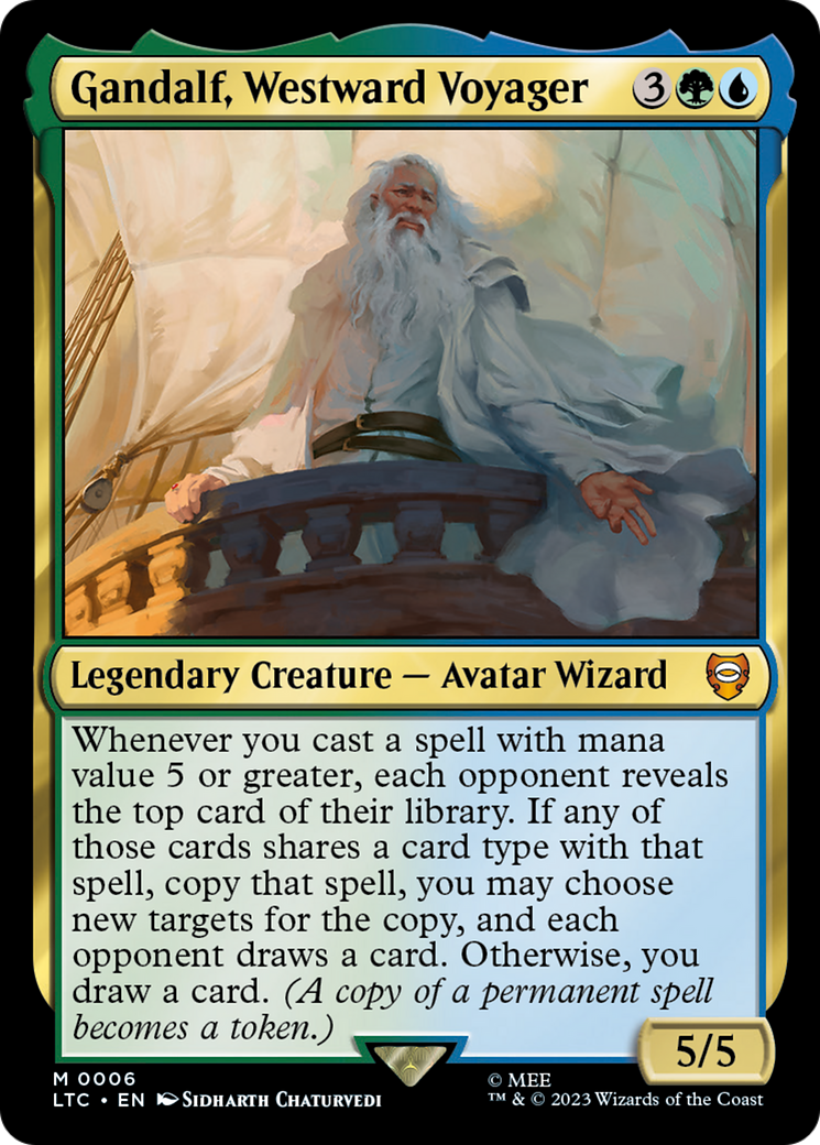 Image of Gandalf, Westward Voyager (LTC-006) - Tales of Middle-earth Commander Foil