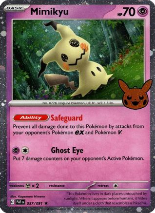 Image of Mimikyu 037/091  - Holofoil Trick or Trade BOOster Bundle 2024 - Holo Rare