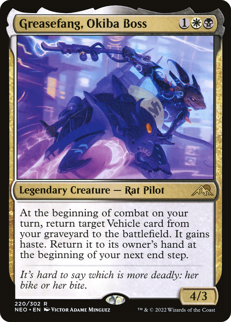 Image of Greasefang, Okiba Boss (NEO-220) - Kamigawa: Neon Dynasty Foil