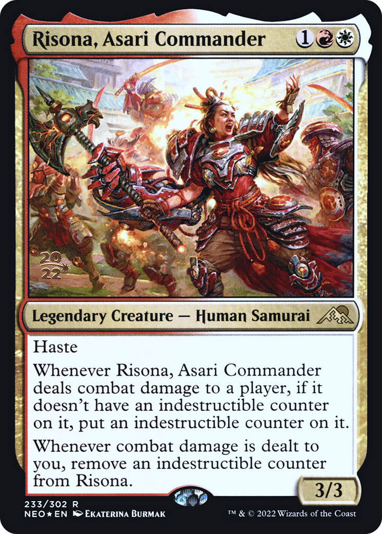 Image of Risona, Asari Commander (PRE-233) - Kamigawa: Neon Dynasty Promos Foil