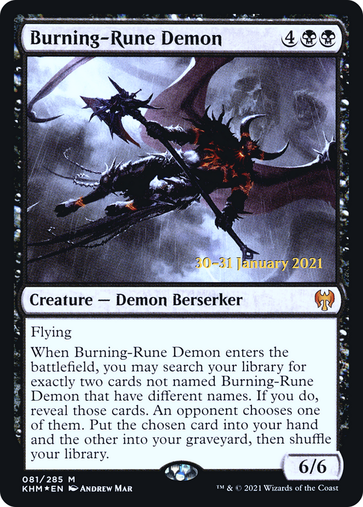 Image of Burning-Rune Demon (PRE-081) - Kaldheim Promos Foil