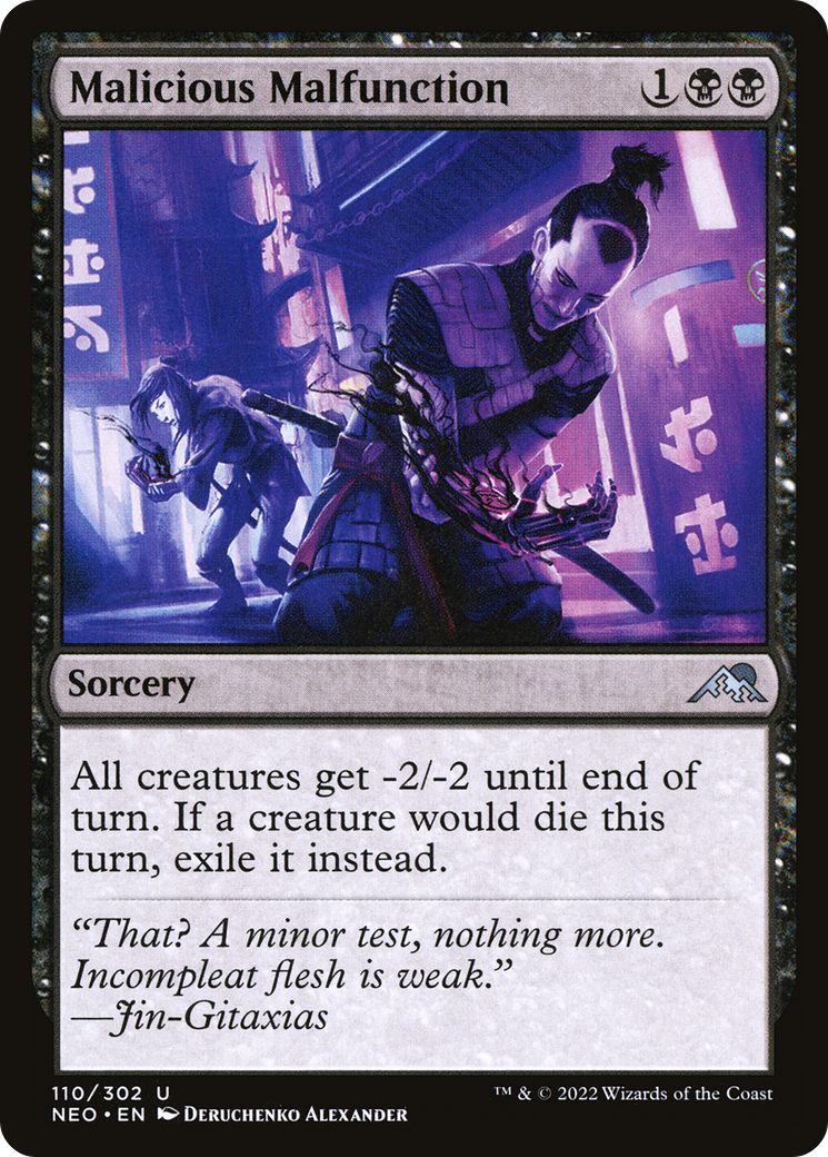 Image of Malicious Malfunction (NEO-110) - Kamigawa: Neon Dynasty Foil