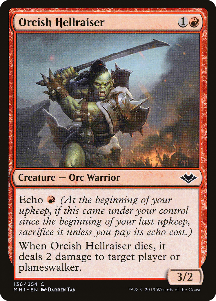 Image of Orcish Hellraiser (MH1-136) - Modern Horizons Foil