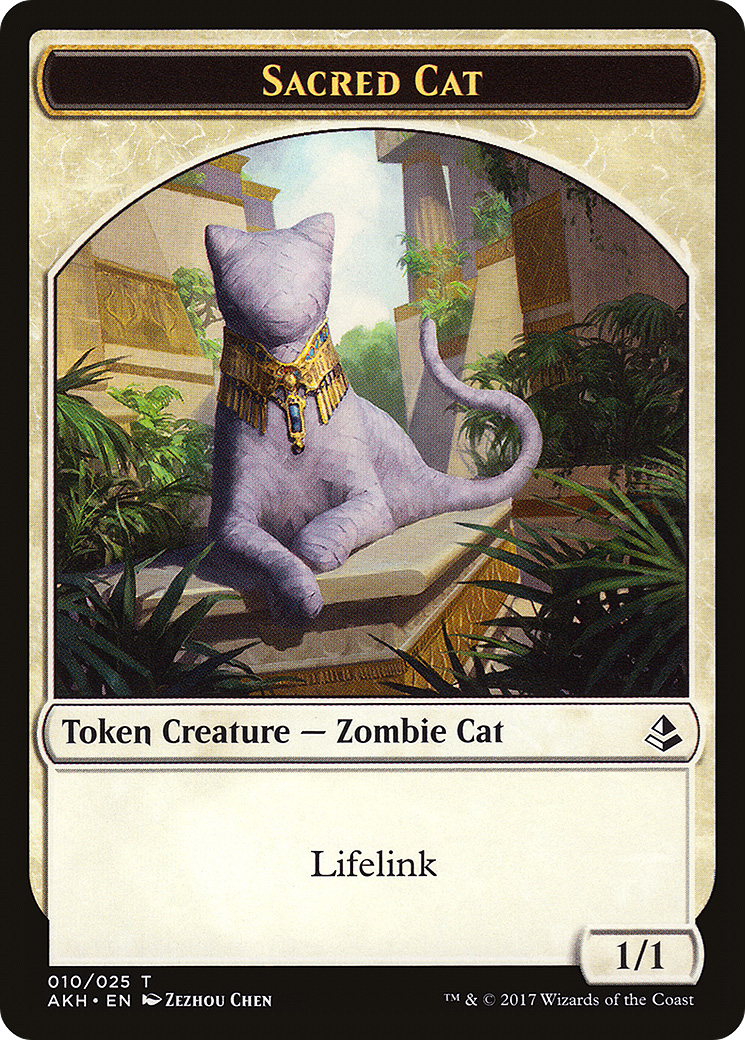 Image of Sacred Cat Token (AKH-010) - Amonkhet Tokens