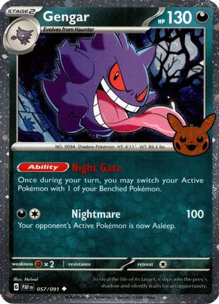 Image of Gengar (Cosmos Holo) 057/091  - Holofoil Trick or Trade BOOster Bundle 2024 - Holo Rare