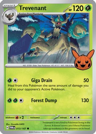 Image of Trevenant 013/167  Trick or Trade BOOster Bundle 2024 - Common