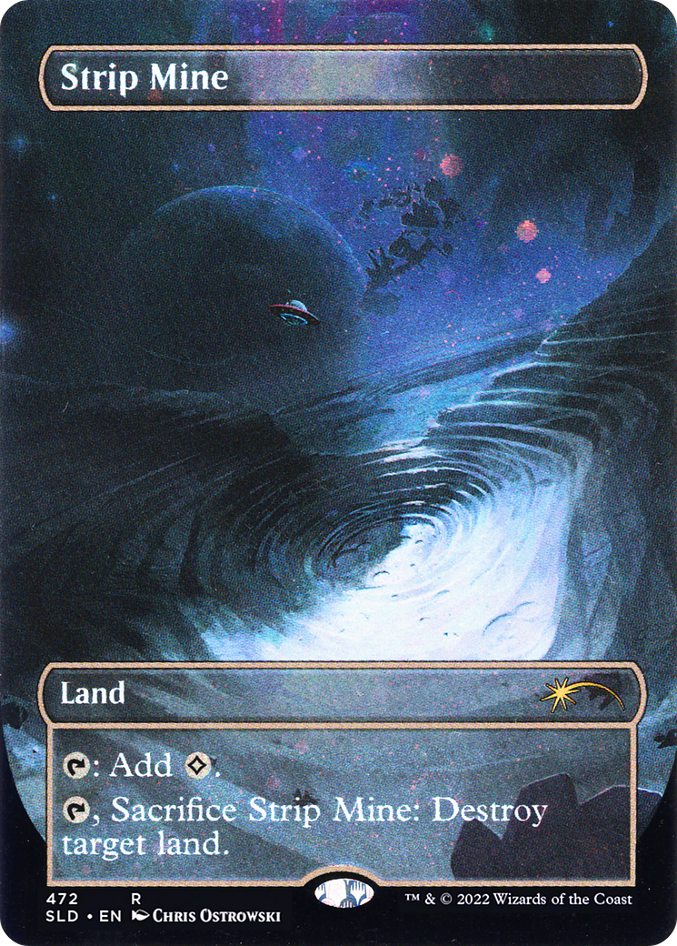 Image of Strip Mine (Borderless) (Galaxy Foil) (SLD-472) - Secret Lair Drop (Borderless) Foil