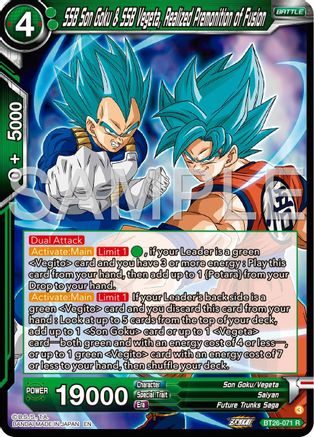 Image of SSB Son Goku & SSB Vegeta, Realized Premonition of Fusion (BT26-071) - Ultimate Advent