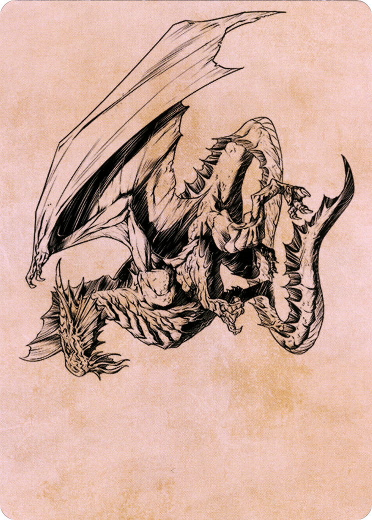 Image of Ancient Silver Dragon // Ancient Silver Dragon (ACLB-047) - Battle for Baldur's Gate Art Series (Borderless) Foil