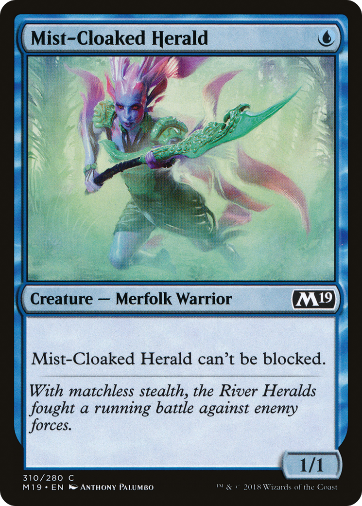 Image of Mist-Cloaked Herald (M19-310) - Core Set 2019