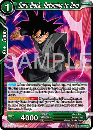 Image of Goku Black, Returning to Zero (BT26-081) - Ultimate Advent Foil